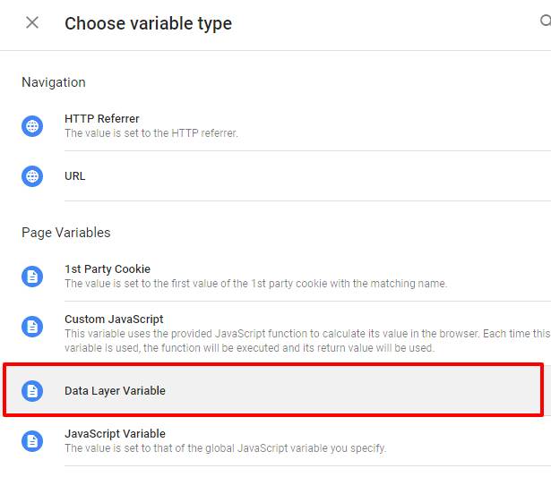 Choose the variable type