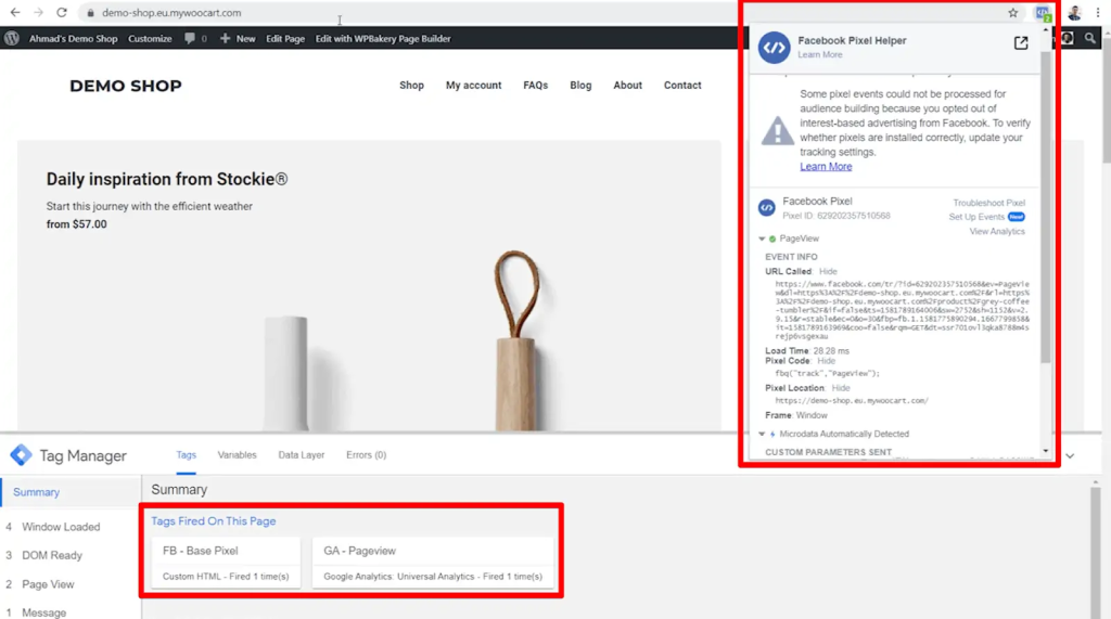 Add a Trigger facebook pixel and google tag manager