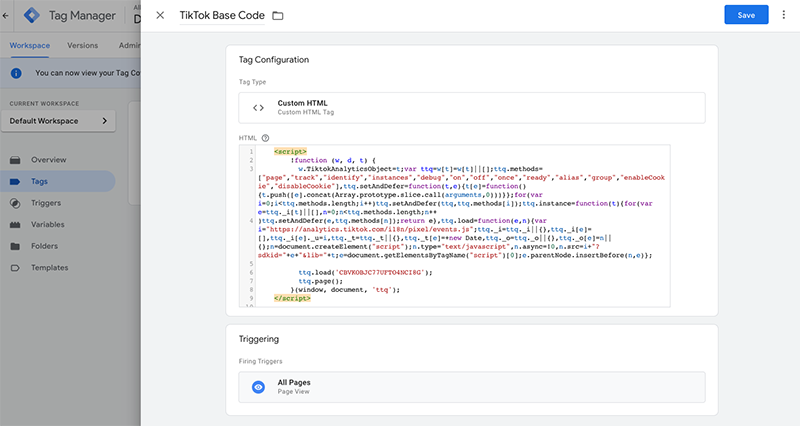 Step 3. Add a TikTok Pixel Tag in Google Tag Manager