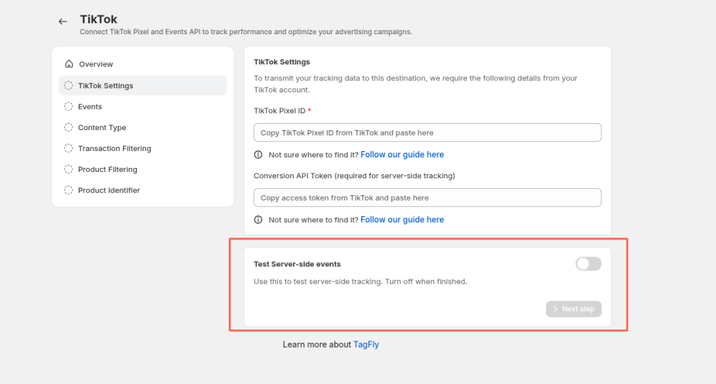 Test Server-side Events in TagFly